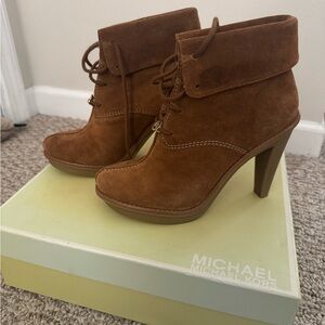 Michael Kors Tan Suede Heeled Boots